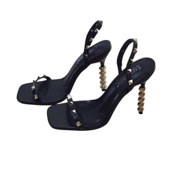 Cape Robbins Dakine Slingback Studded Heels Black Size 6.5 - Picture 8 of 11